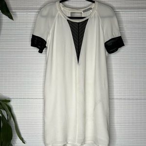 Sandro crepe viscose a line cutout mini dress